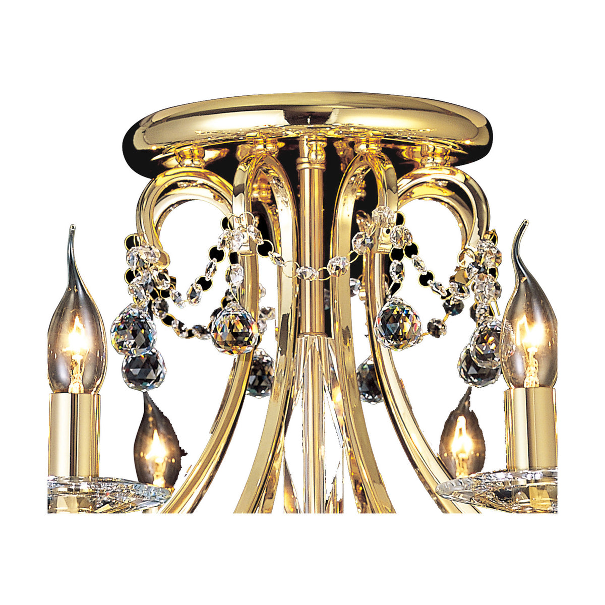 Bianco 8 Light E14 Chandelier 74cm - French Gold