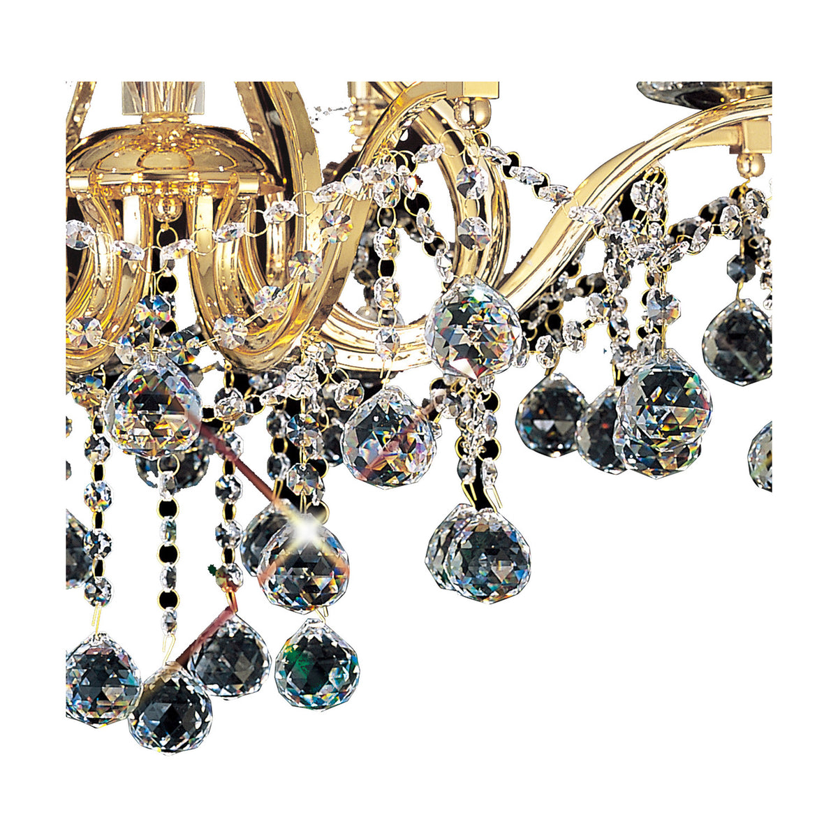 Bianco 8 Light E14 Chandelier 74cm - French Gold