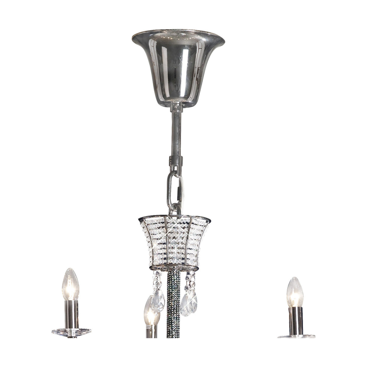 Orlando 21 Light E14 Chandelier 1.25m - Black Chrome