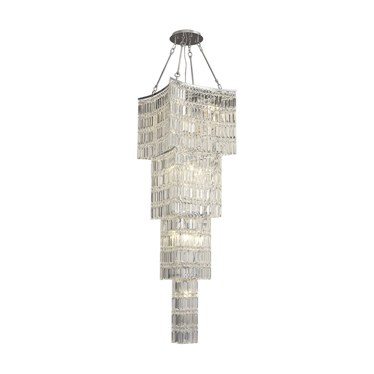 Gianni 11 Light E14 Chandelier 50cm Drop - Polished Chrome