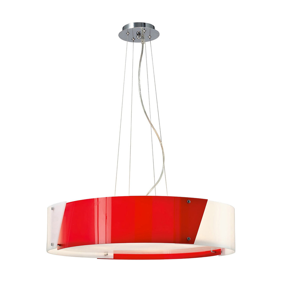 Dakota 4 Light E27 Flush Ceiling Light 67cm - Polished Chrome