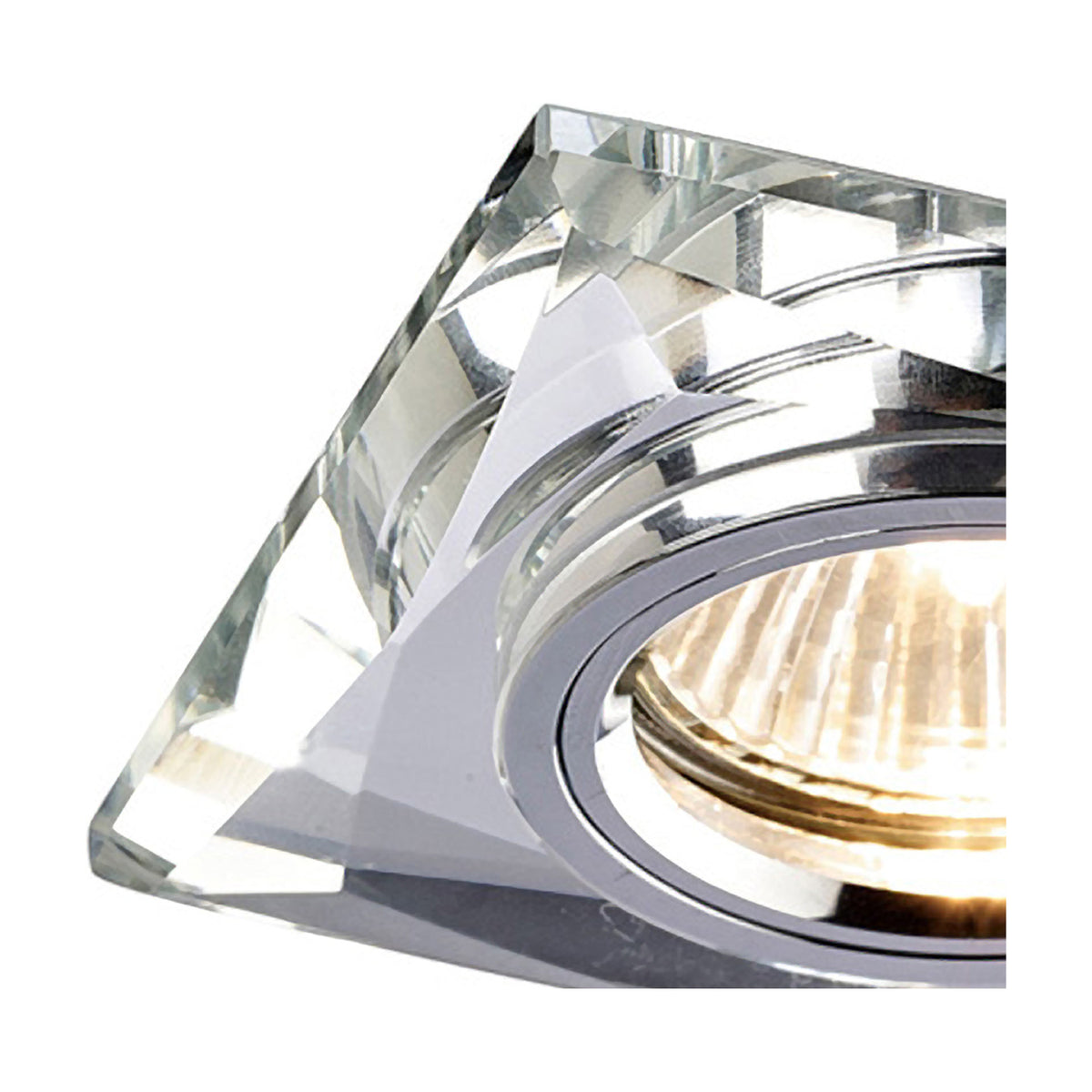 Crystal Square Downlight Rim Chamfered - Clear