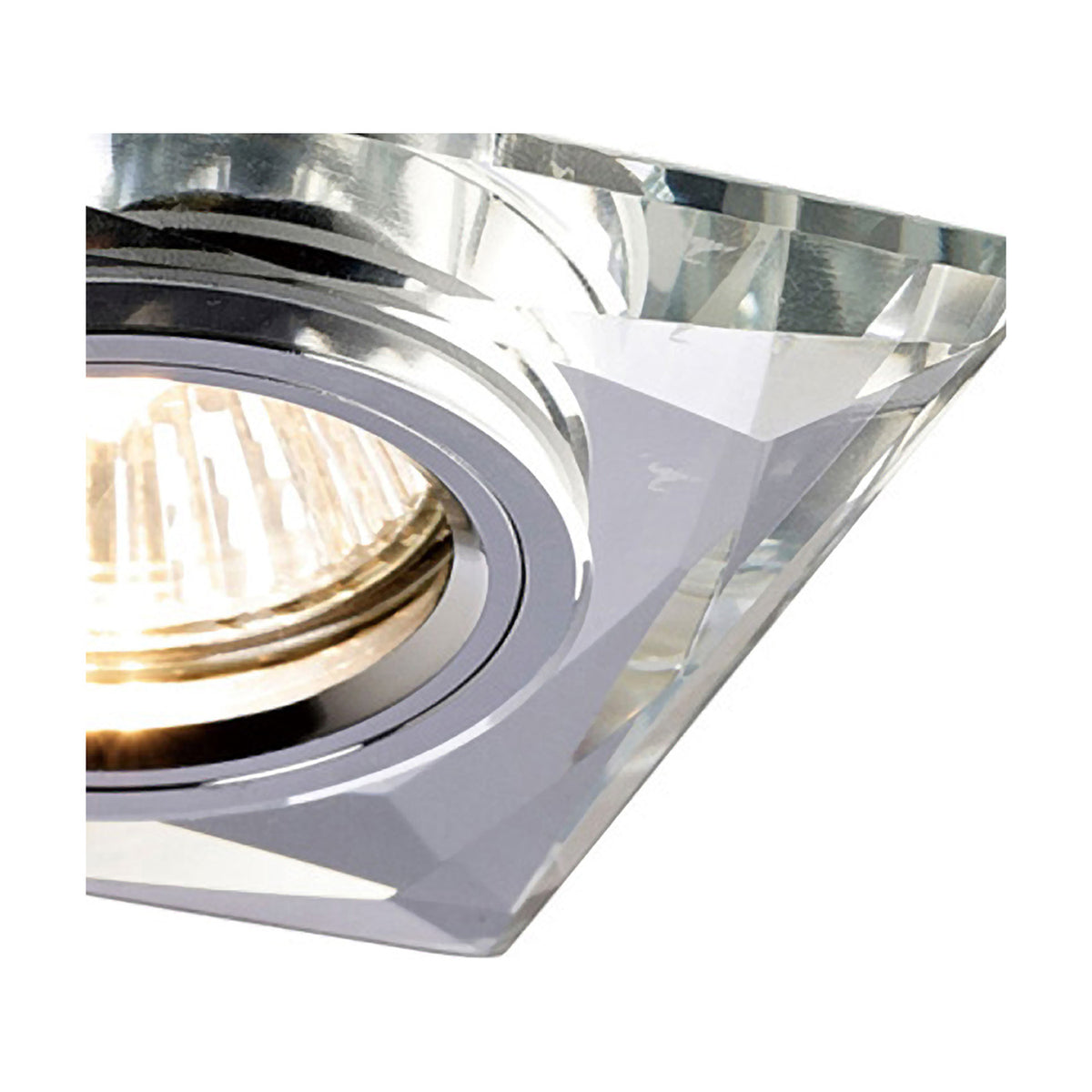 Crystal Square Downlight Rim Chamfered - Clear