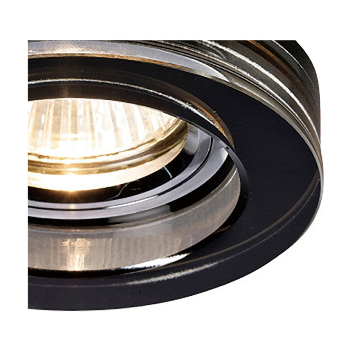 Crystal Round Downlight Rim 62mm Cut-Out 90mm Dia - Black