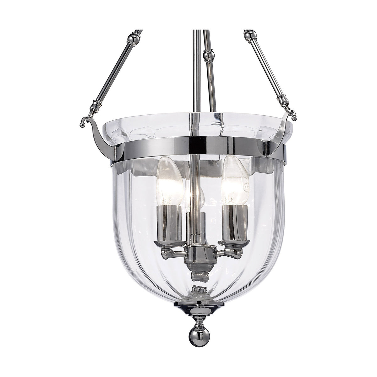 Aubrey 3 Light E14 Pendant Light 36cm - Polished Chrome