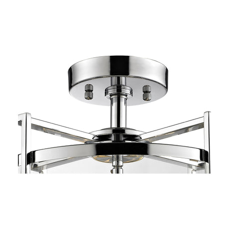 Eaton 3 Light E14 Semi Flush Ceiling Light 32cm - Polished Chrome