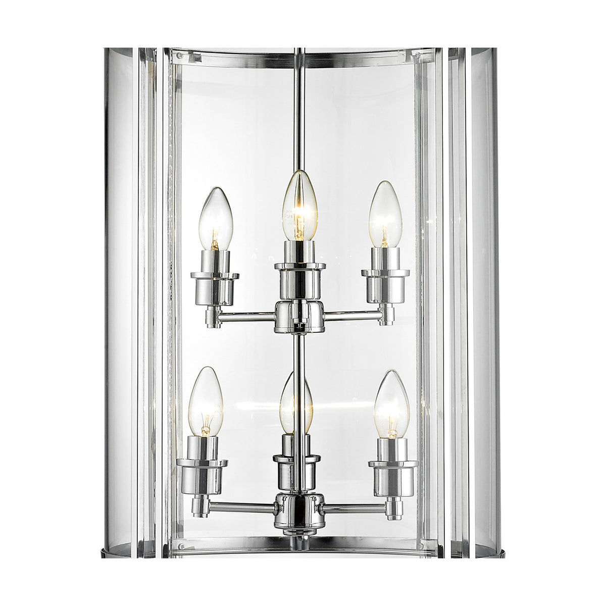 Eaton 6 Light E14 Pendant Light 42cm - Polished Chrome