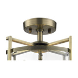 Eaton 3 Light E14 Semi Flush Ceiling Light 32cm - Antique Brass