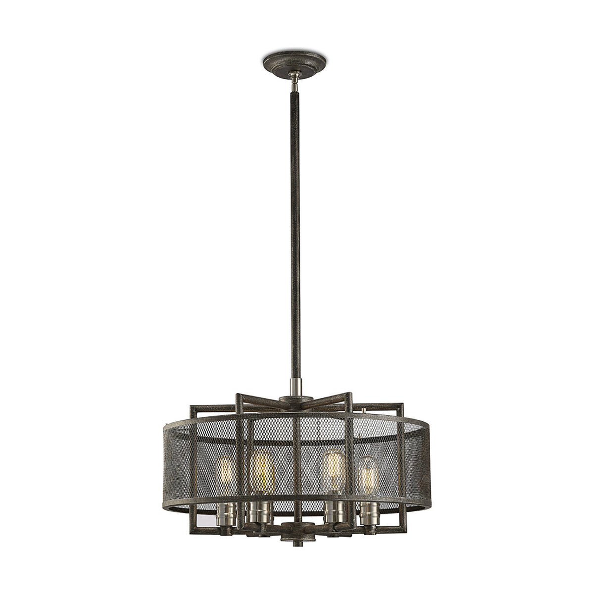 Parker 6 Light E27 Pendant Light 55cm - Weathered Zinc