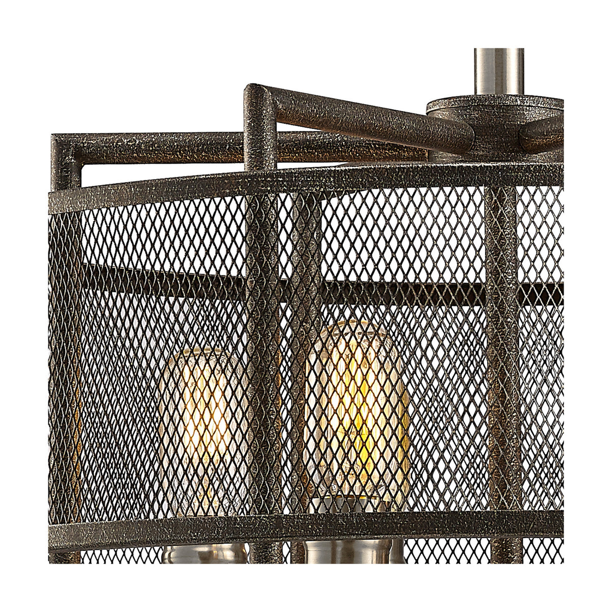 Parker 6 Light E27 Pendant Light 55cm - Weathered Zinc