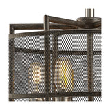 Parker 6 Light E27 Pendant Light 55cm - Weathered Zinc