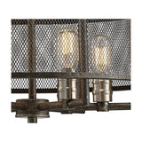 Parker 6 Light E27 Pendant Light 55cm - Weathered Zinc
