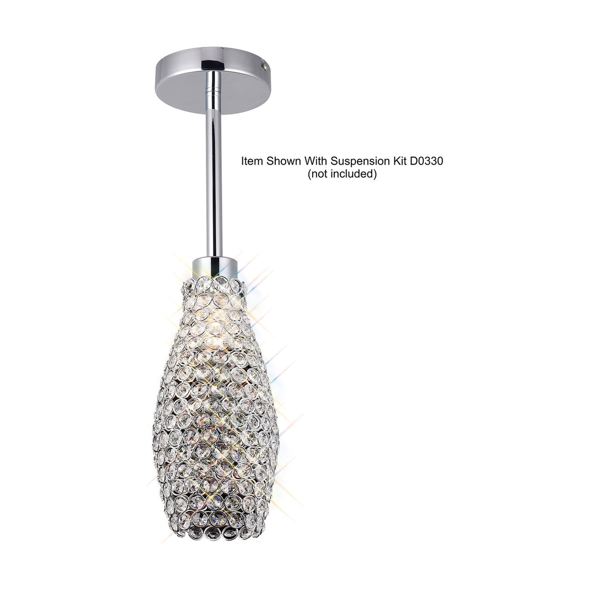 Kudo Lamp Shade 13cm Crystal - Polished Chrome