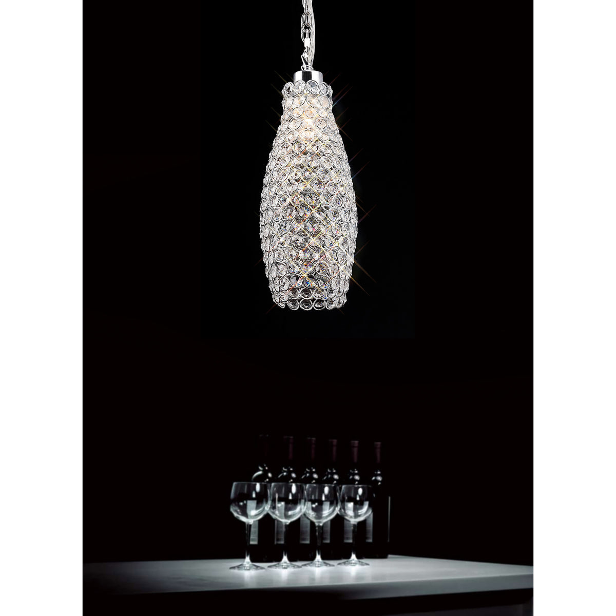 Kudo Lamp Shade 13cm Crystal - Polished Chrome