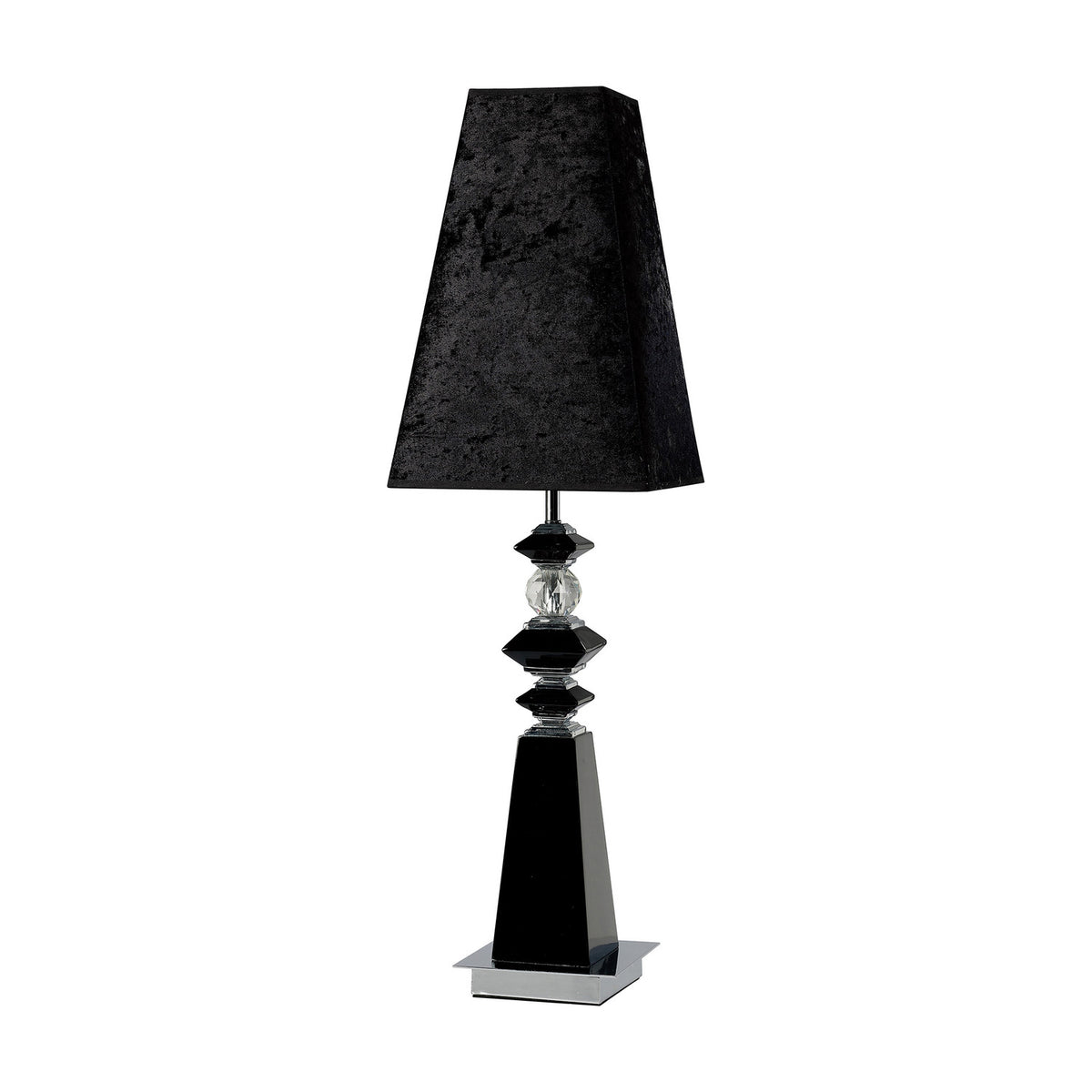 E27 Crystal Table Lamp 23cm - Polished Chrome