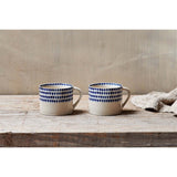 Indigo Drop Small Mug - Cream & Indigo - Set of 2