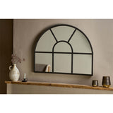 Imoma Iron Overmantel Arched Wall Mirror - Black