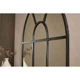Imoma Iron Overmantel Arched Wall Mirror - Black
