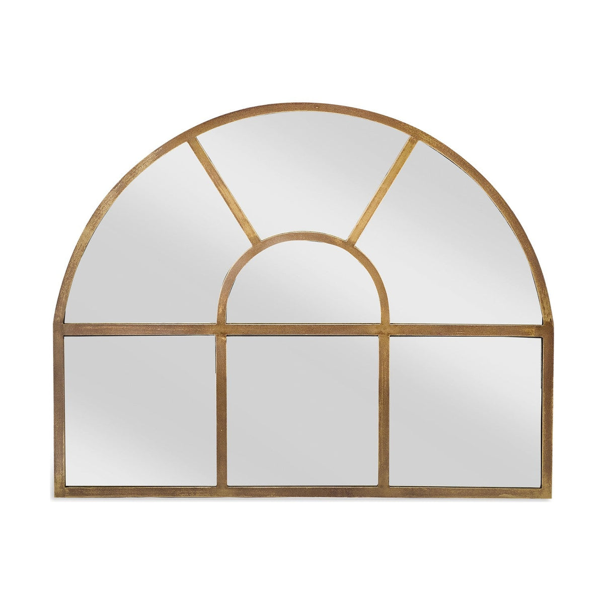 Imoma Iron Overmantel Arched Wall Mirror - Brass