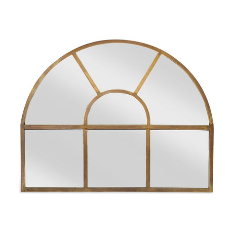 Imoma Iron Overmantel Arched Wall Mirror - Brass
