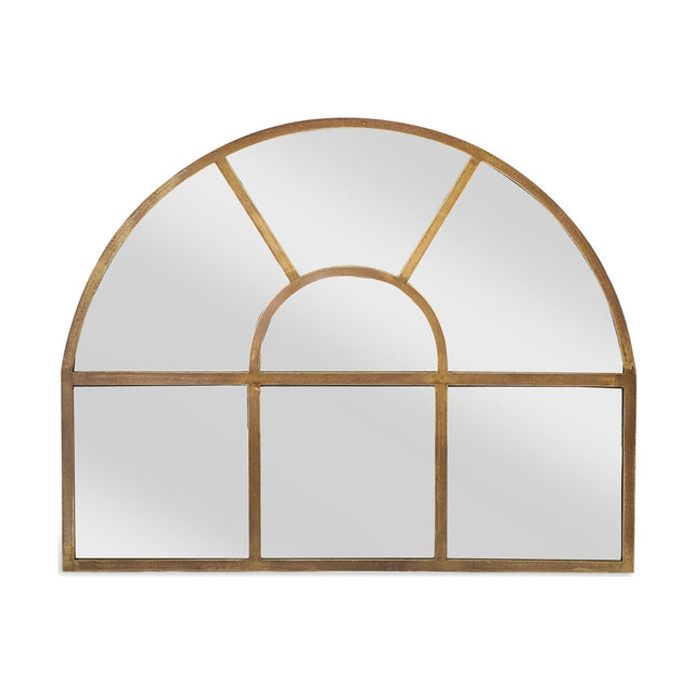 Imoma Iron Overmantel Arched Wall Mirror - Brass