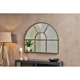 Imoma Iron Overmantel Arched Wall Mirror - Brass