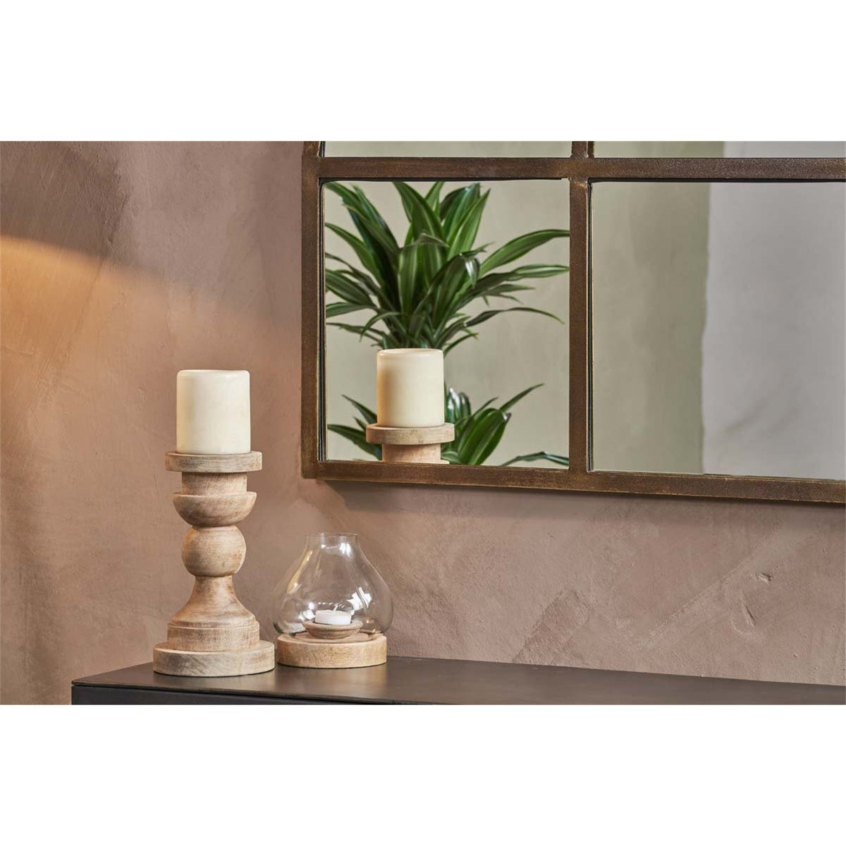 Imoma Iron Overmantel Arched Wall Mirror - Brass