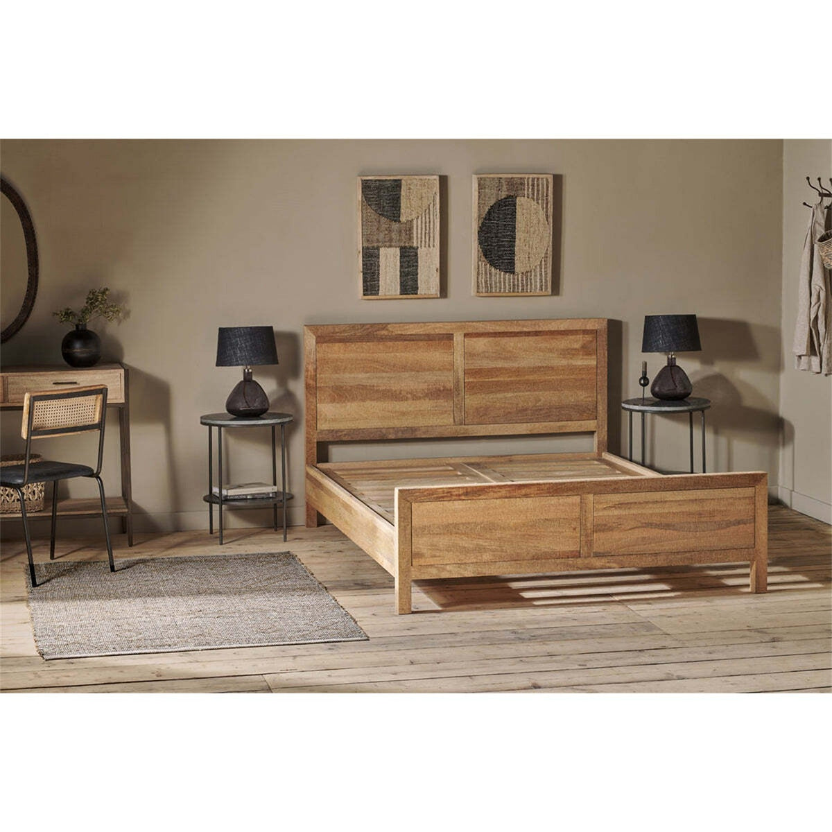 Indali King Mango Wood Bed Frame - Natural