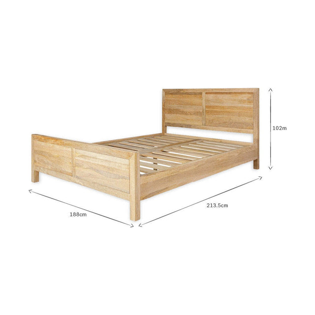 Indali Super King Mango Wood Bed Frame - Natural
