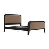 Ines Double Bed Frame – Mole with Black