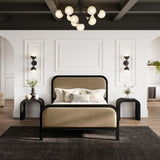 Ines Double Bed Frame – Mole with Black