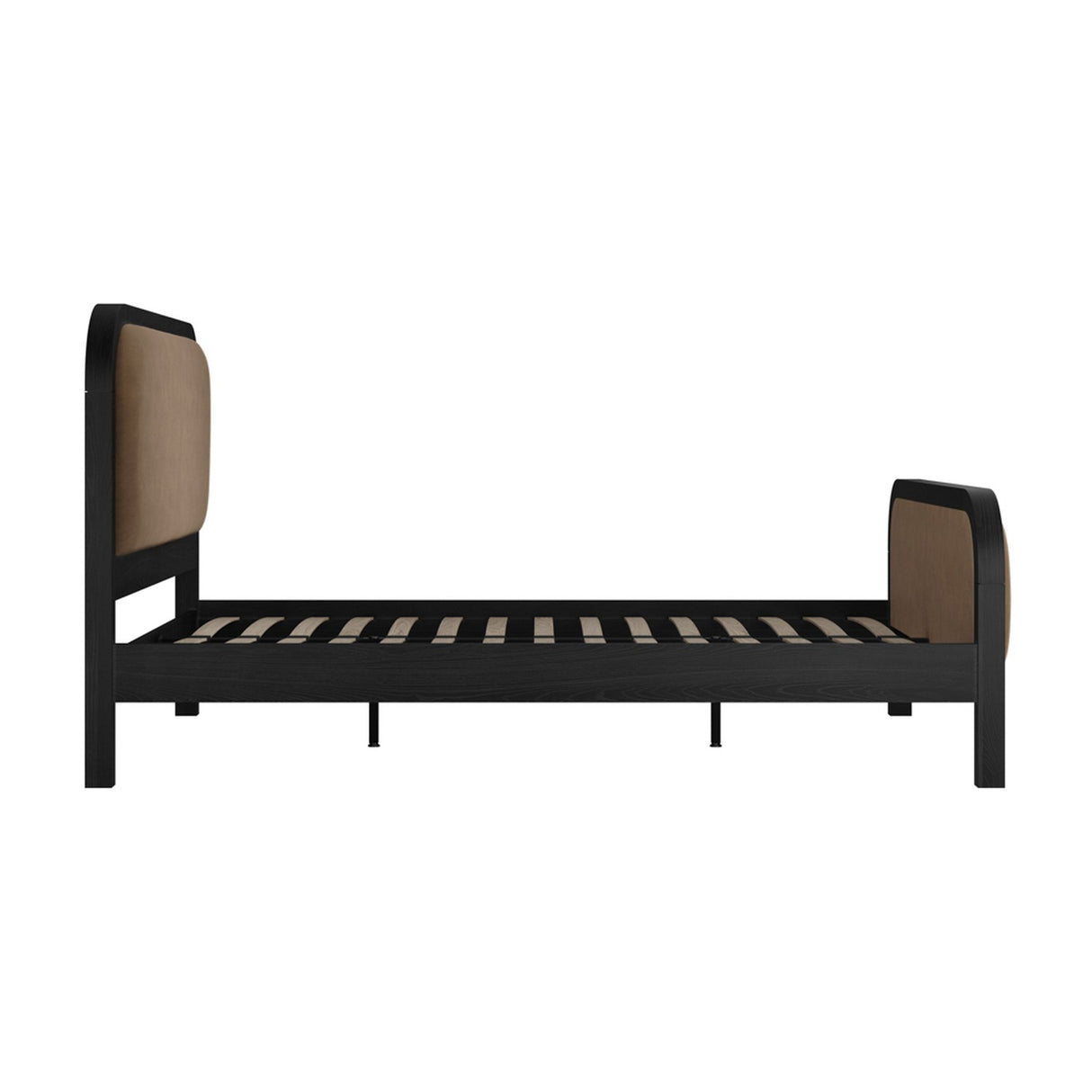 Ines Double Bed Frame – Mole with Black