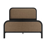 Ines King Size Bed Frame - Mole with Black