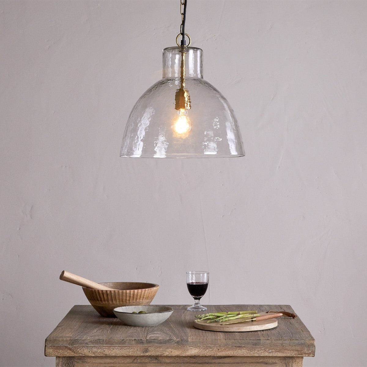 Inayah Recycled Glass Pendant Light - Clear
