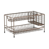 Inkollu Two Tier Wire Dish Rack - Aged Brass