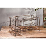 Inkollu Two Tier Wire Dish Rack - Aged Brass