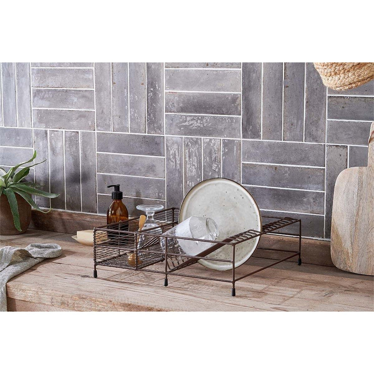 Inkollu Low Wire Dish Rack - Aged Brass
