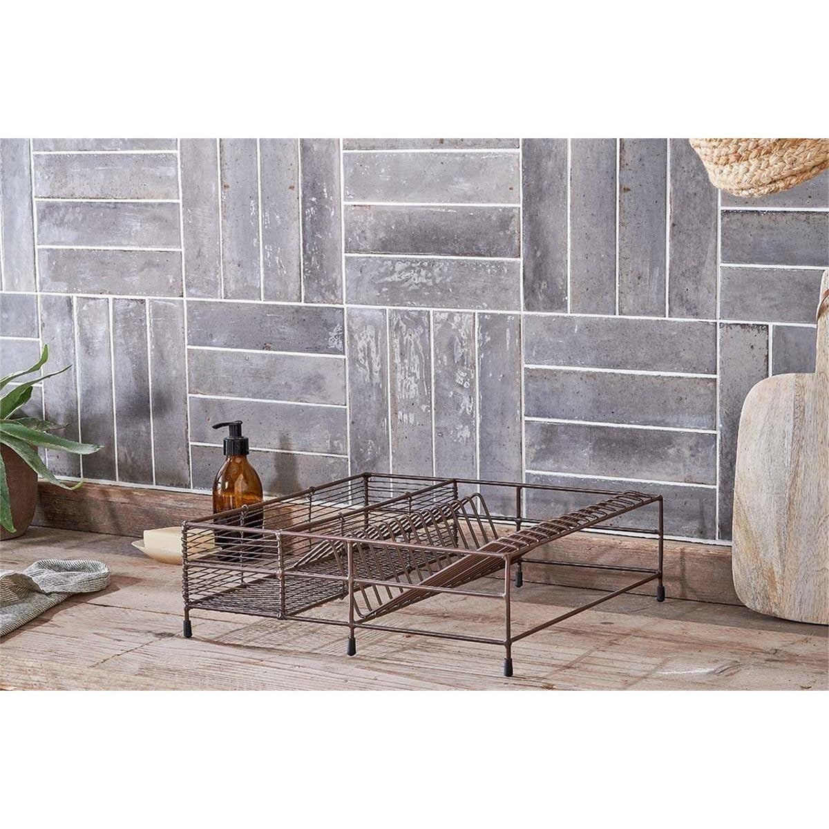 Inkollu Low Wire Dish Rack - Aged Brass