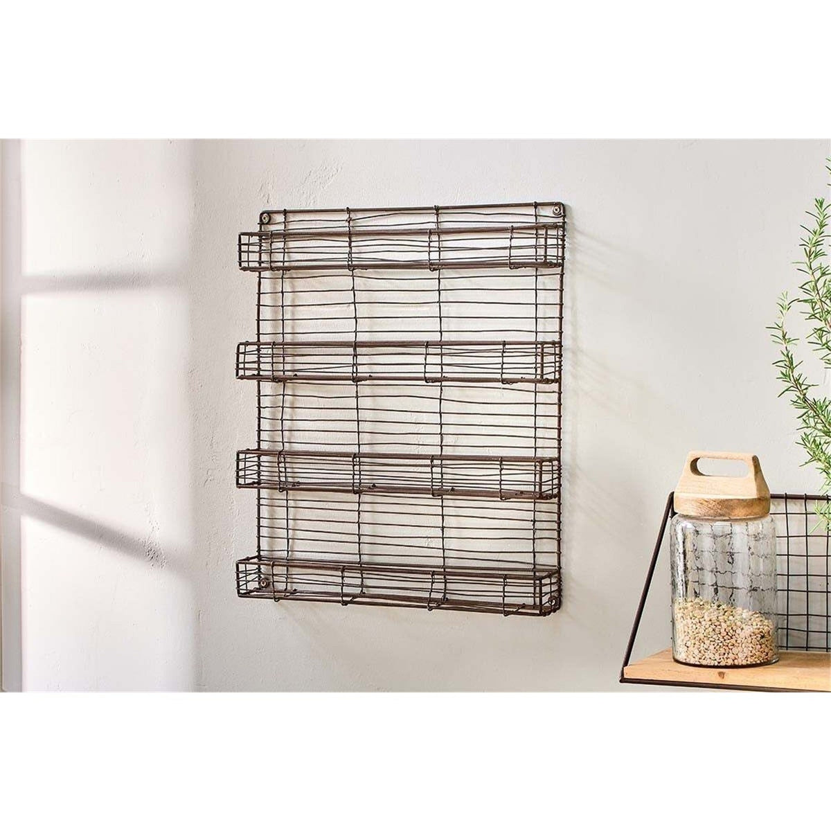 Torvessa Four Shelf Wire Spice Rack - Aged Brass