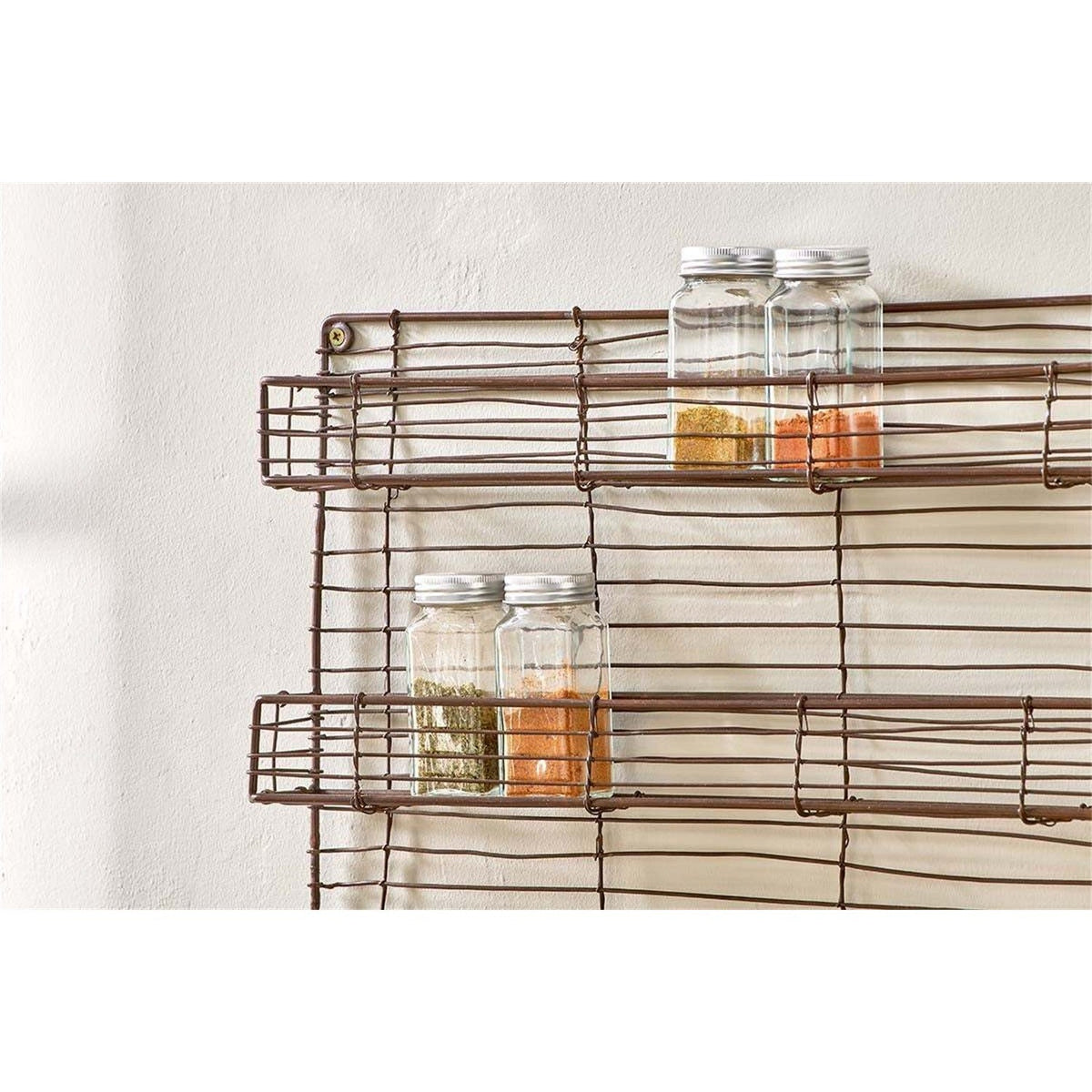 Torvessa Four Shelf Wire Spice Rack - Aged Brass