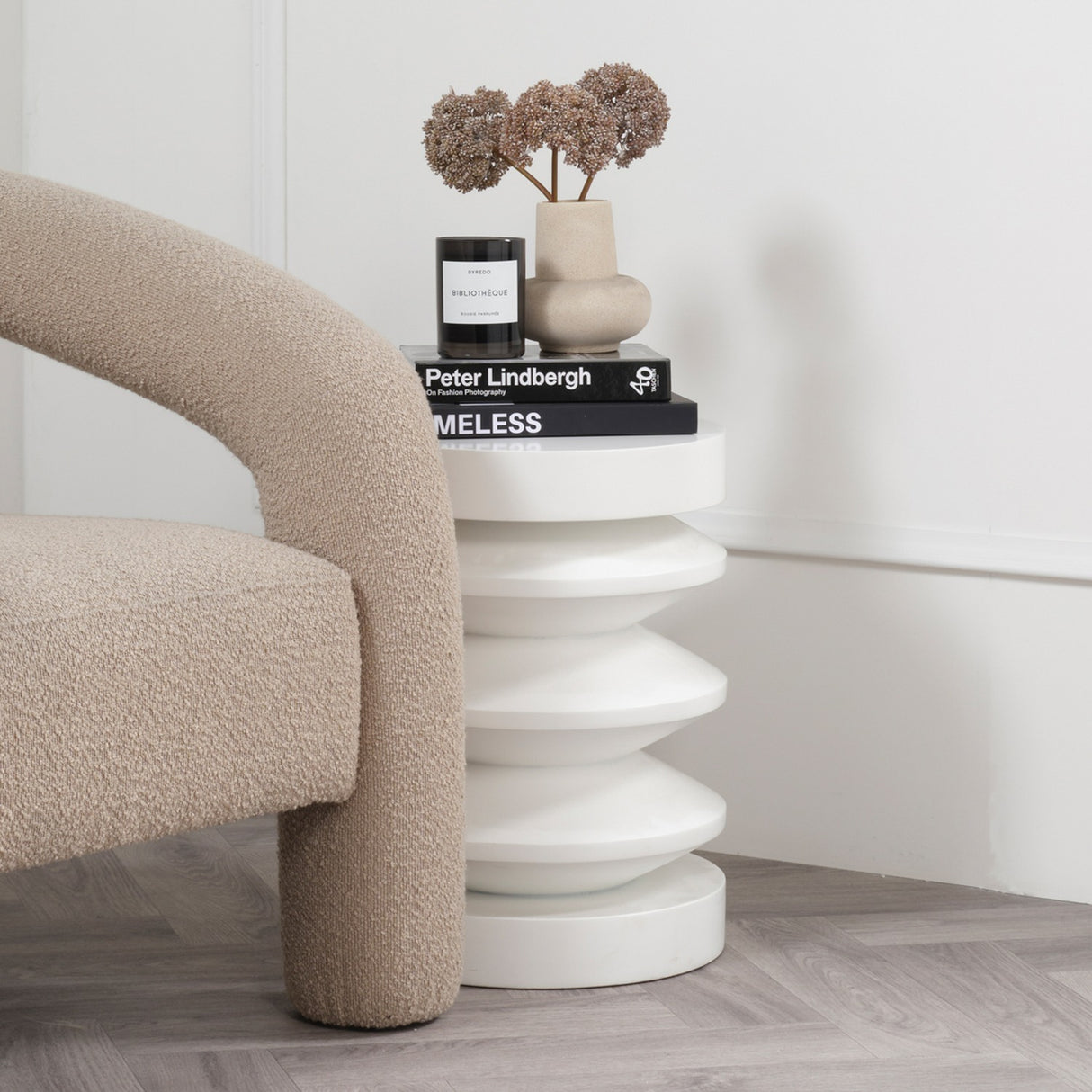 Iris Side Table - White