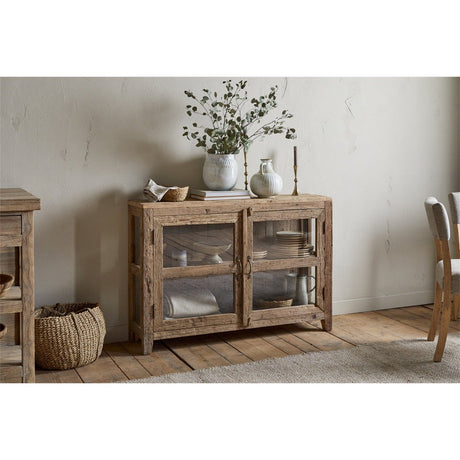Ibo Reclaimed Wood & Glass Sideboard - Natural