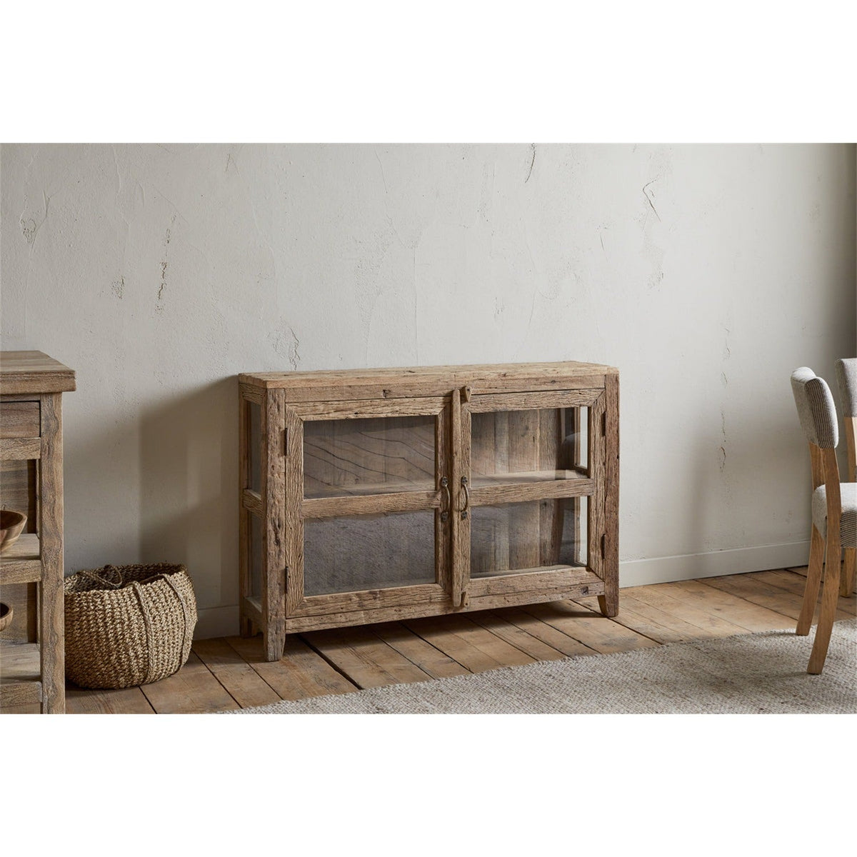 Ibo Reclaimed Wood & Glass Sideboard - Natural