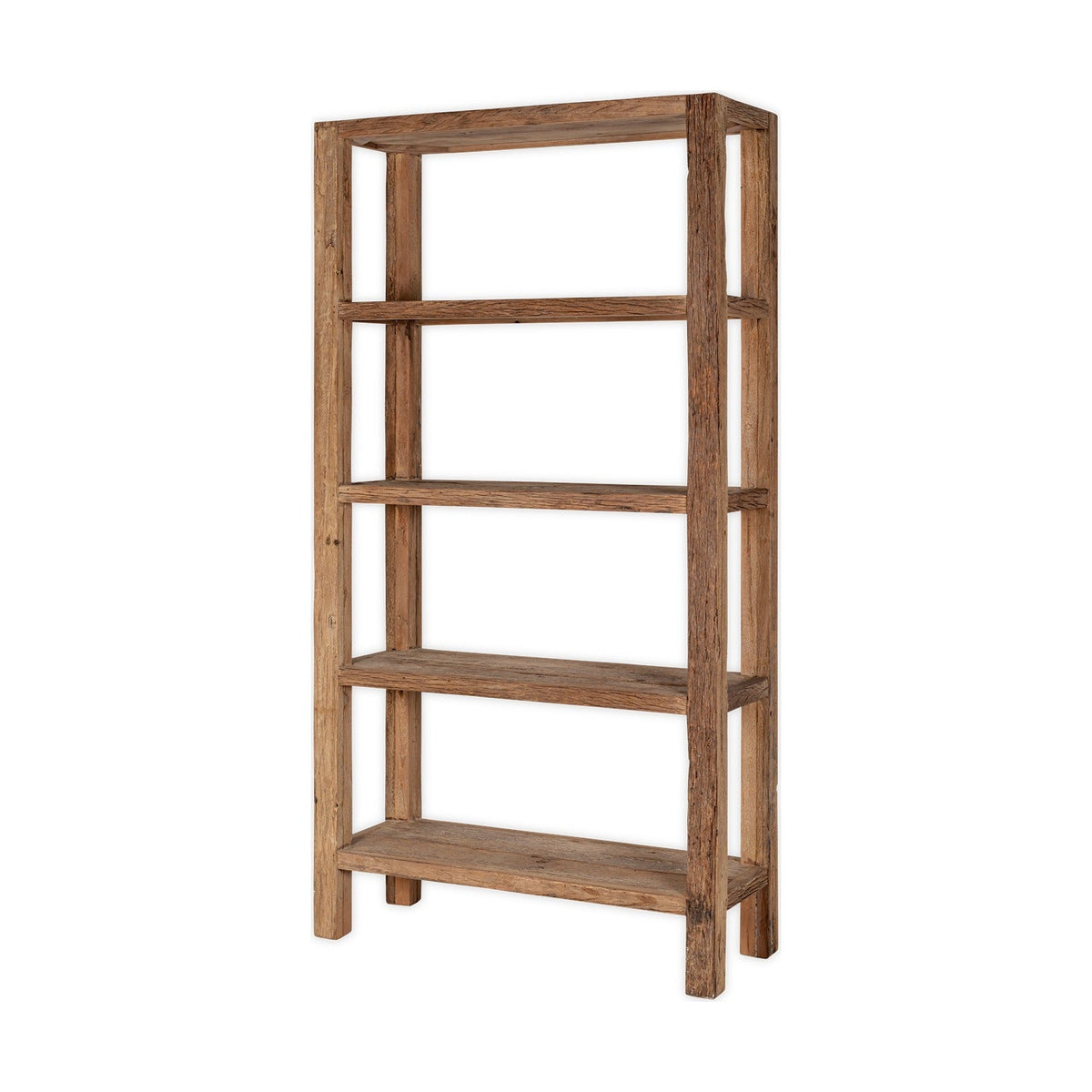 Ibo Wide Reclaimed Wood Shelving Unit - Natural