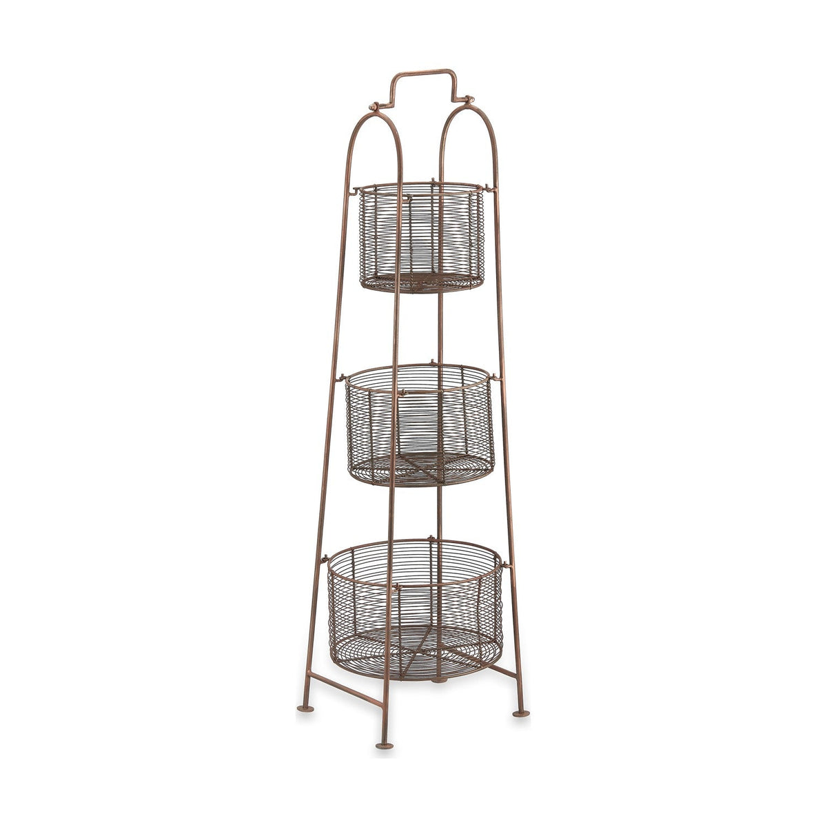 Inkollu Three Tier Wire Storage Stand - Aged Brass