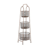 Inkollu Three Tier Wire Storage Stand - Aged Brass