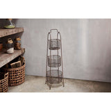 Inkollu Three Tier Wire Storage Stand - Aged Brass