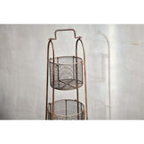 Inkollu Three Tier Wire Storage Stand - Aged Brass