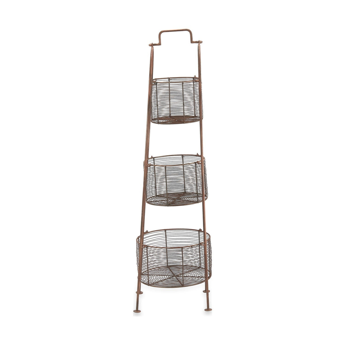 Inkollu Three Tier Wire Storage Stand - Aged Brass