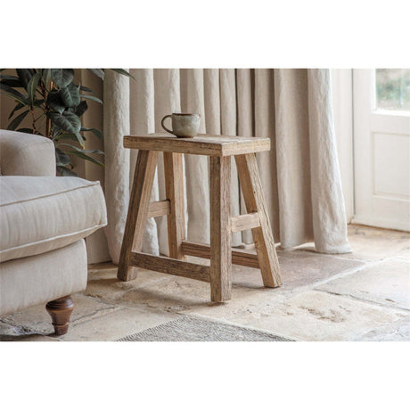 Ibo Reclaimed Wood Low Stool - Natural